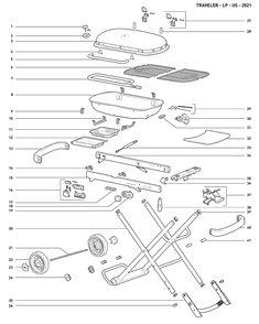 Section 1 Diagram and Parts List for 9020001  Weber Built-In Cooking