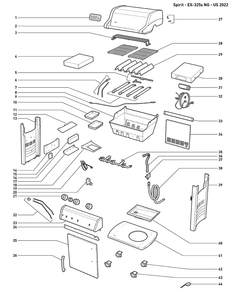 Part Location Diagram of 69538 Weber CROSS PC REAR SPIRIT BLK EXP 2