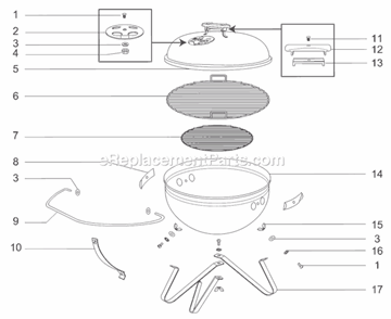 Part Location Diagram of 86821 Weber Lid Lock Support, 18.5"