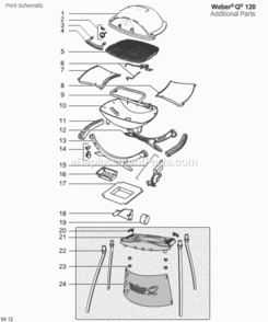 Page A Diagram and Parts List for 516801  Weber Grill