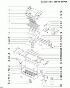 Diagram Diagram and Parts List for 2261001  Weber Grill