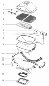 Page A Diagram and Parts List for 52020001  Weber Grill