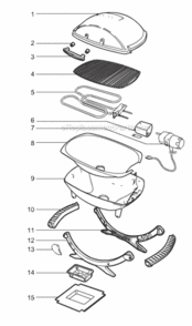 Page A Diagram and Parts List for 522001  Weber Grill Accessories