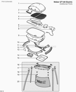 Page A Diagram and Parts List for 522801  Weber Grill