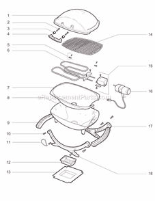Page A Diagram and Parts List for 526001 2008 Weber Grill