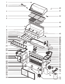 Page A Diagram and Parts List for 5270001  Weber Grill
