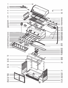 Page A Diagram and Parts List for 5290501  Weber Grill