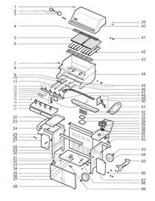 Part Location Diagram of 82630 Weber Bulkhead Assembly W/side Burne