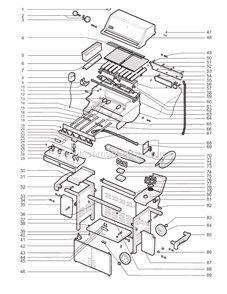Page A Diagram and Parts List for 5340001  Weber Grill