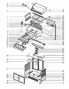 Page A Diagram and Parts List for 5340501  Weber Grill