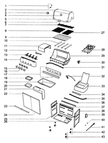 Grill Parts Diagram and Parts List for S-420 LP Weber Grill