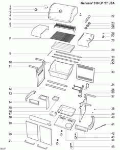 Diagram Diagram and Parts List for 3741301  Weber Grill