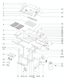 Part Location Diagram of 63144 Weber Work Table