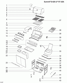 Diagram Diagram and Parts List for 1710001  Weber Grill