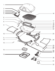 Page A Diagram and Parts List for 566001 2006 Weber Grill