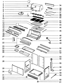 Grill Assembly Diagram and Parts List for S660 LP Weber Grill