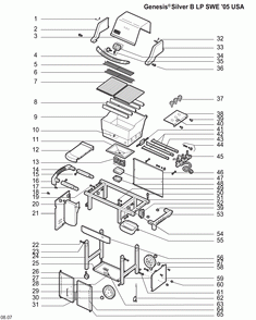 Diagram Diagram and Parts List for 6721409  Weber Grill