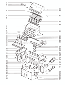 Page A Diagram and Parts List for 5810001 2005 Weber Grill