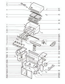 Page A Diagram and Parts List for 5820001 2005 Weber Grill