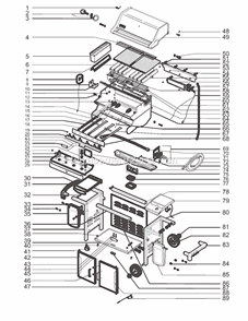 Page A Diagram and Parts List for 5840001  Weber Grill