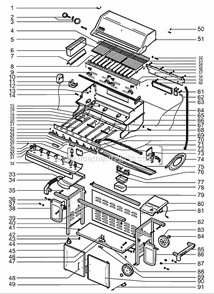 Page A Diagram and Parts List for 5890001  Weber Grill