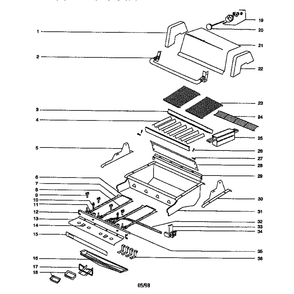 Cooking Module Diagram and Parts List for SUMMIT475NGCOOKMODULE  Weber Built-In Cooking