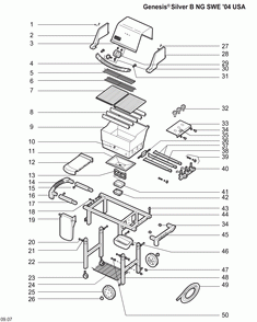 Diagram Diagram and Parts List for 6321009  Weber Grill