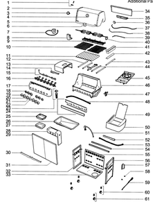 Cabinet Assembly Diagram and Parts List for S-470 (LP)(2009) Weber Grill