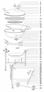 Part Location Diagram of 85702 Weber Ash Catcher, Enameled