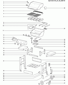 Part Location Diagram of 67092 Weber LID ASSY SS 3B SPIRIT II 18