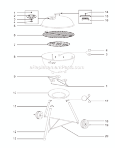 Part Location Diagram of 62889 Weber Cooking Grate, 22.5"