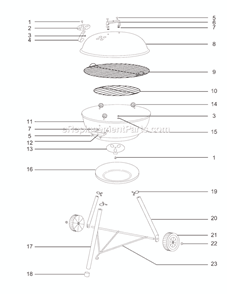 Page A Diagram and Parts List for 61504  Weber Grill