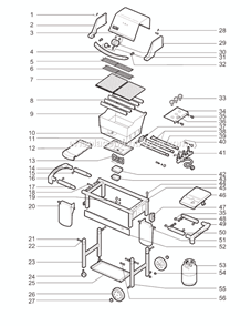 Page A Diagram and Parts List for 6231398 2004 Weber Grill