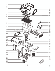 Page A Diagram and Parts List for 6321001 2004 Weber Grill