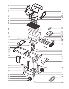 Page A Diagram and Parts List for 6321398 2004 Weber Grill