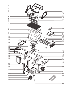 Page A Diagram and Parts List for 6321411 2004 Weber Grill