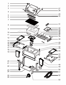 Page A Diagram and Parts List for 6340001 2004 Weber Grill