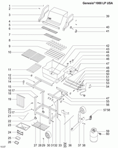 Diagram Diagram and Parts List for 211009  Weber Grill