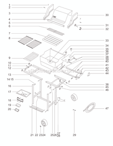 Page A Diagram and Parts List for 651701  Weber Grill