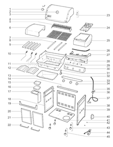 Part Location Diagram of 88849 Weber Hardware kit