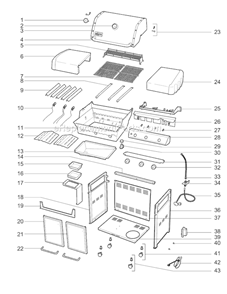 Page A Diagram and Parts List for 6550001  Weber Grill
