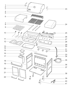 Page A Diagram and Parts List for 6611701  Weber Grill
