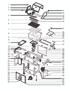 Part Location Diagram of 55826 Weber Operating guide