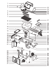 Page A Diagram and Parts List for 6721411 2005 Weber Grill