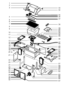 Page A Diagram and Parts List for 6840001 2005 Weber Grill