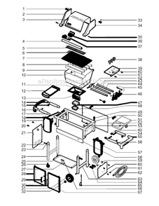 Page A Diagram and Parts List for 6850001 2005 Weber Grill