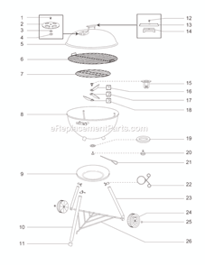 Page A Diagram and Parts List for 71001  Weber Grill