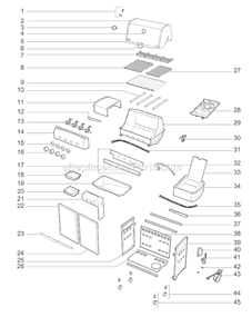Part Location Diagram of 91319 Weber Bottom Panel For 4 Burner