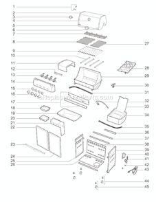 Page A Diagram and Parts List for 7121001 2010 Weber Grill