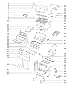Page A Diagram and Parts List for 7170001 2010 Weber Grill